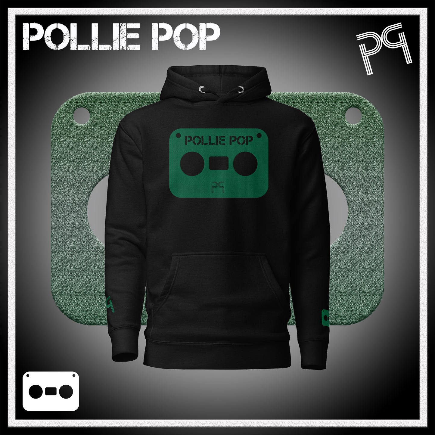 Big Dark Green Tape Hoodie