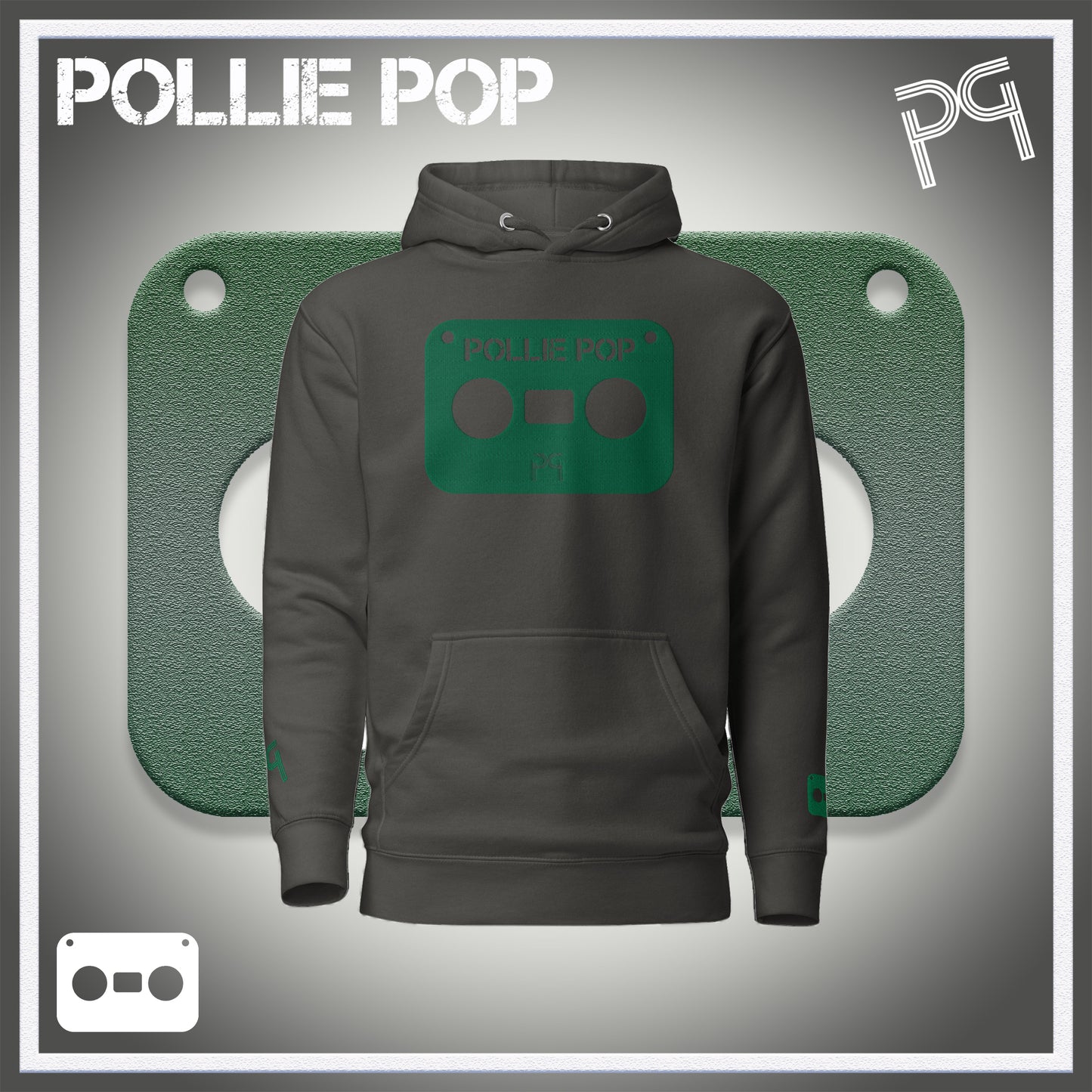 Big Dark Green Tape Hoodie