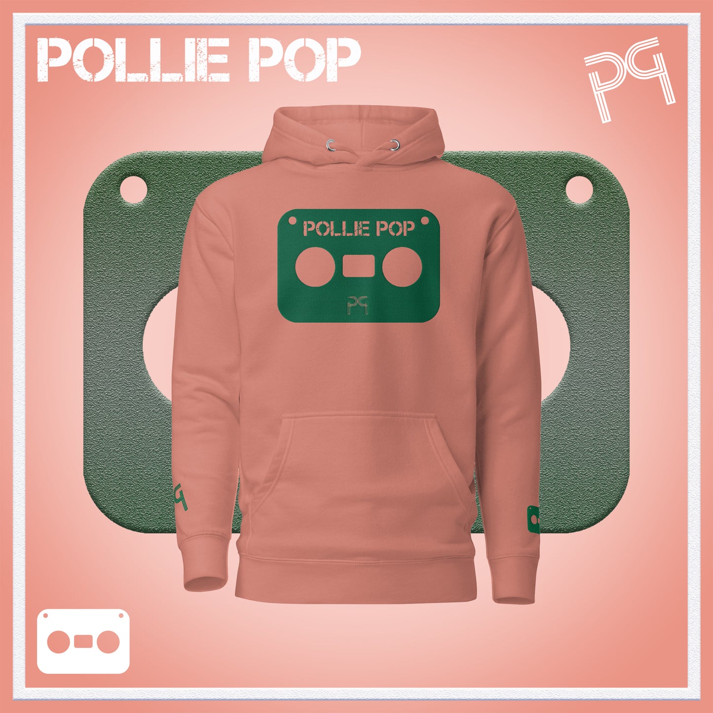 Big Dark Green Tape Hoodie