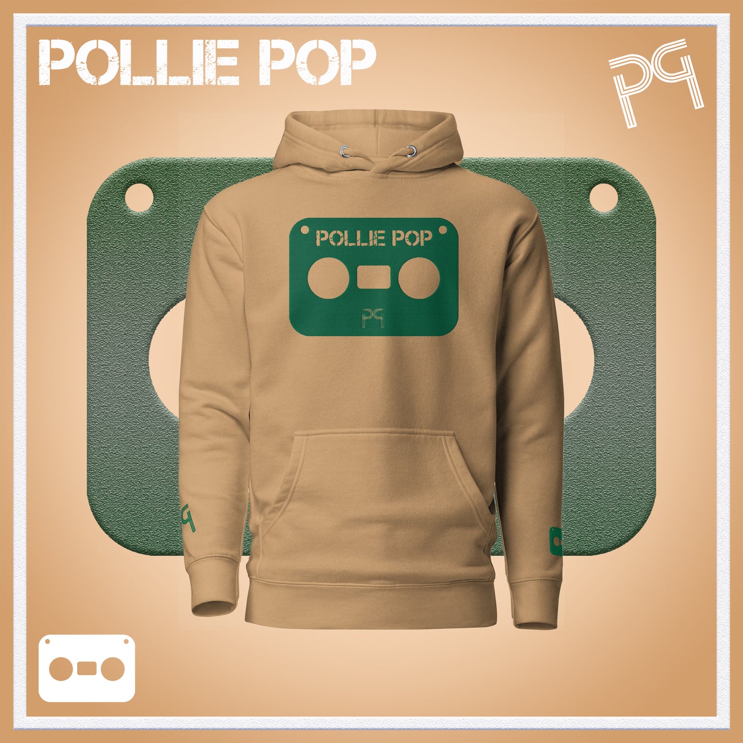 Big Dark Green Tape Hoodie