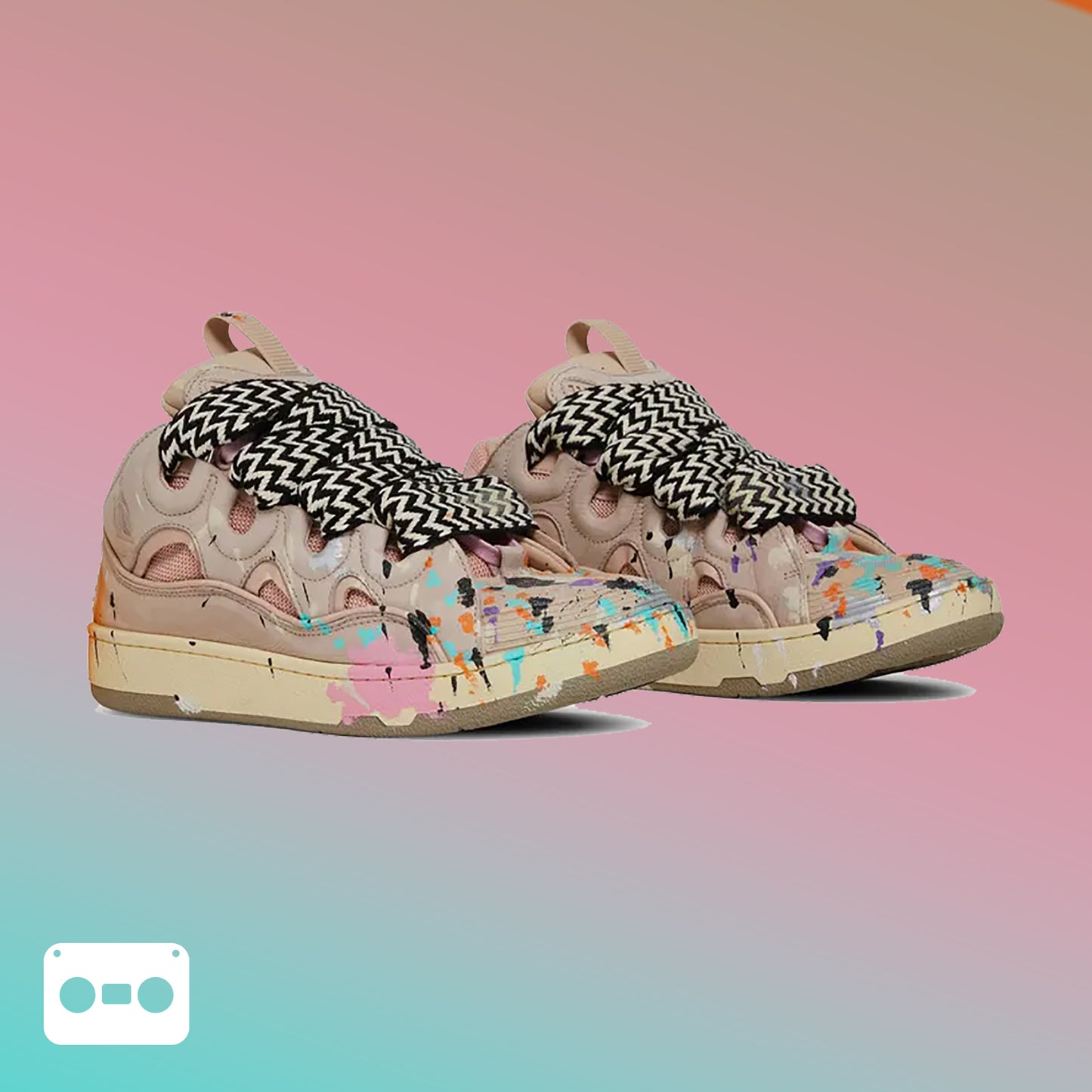 #GalleryDept x #Lanvin #Curb #Sneakers #PaintDrip #PalePink