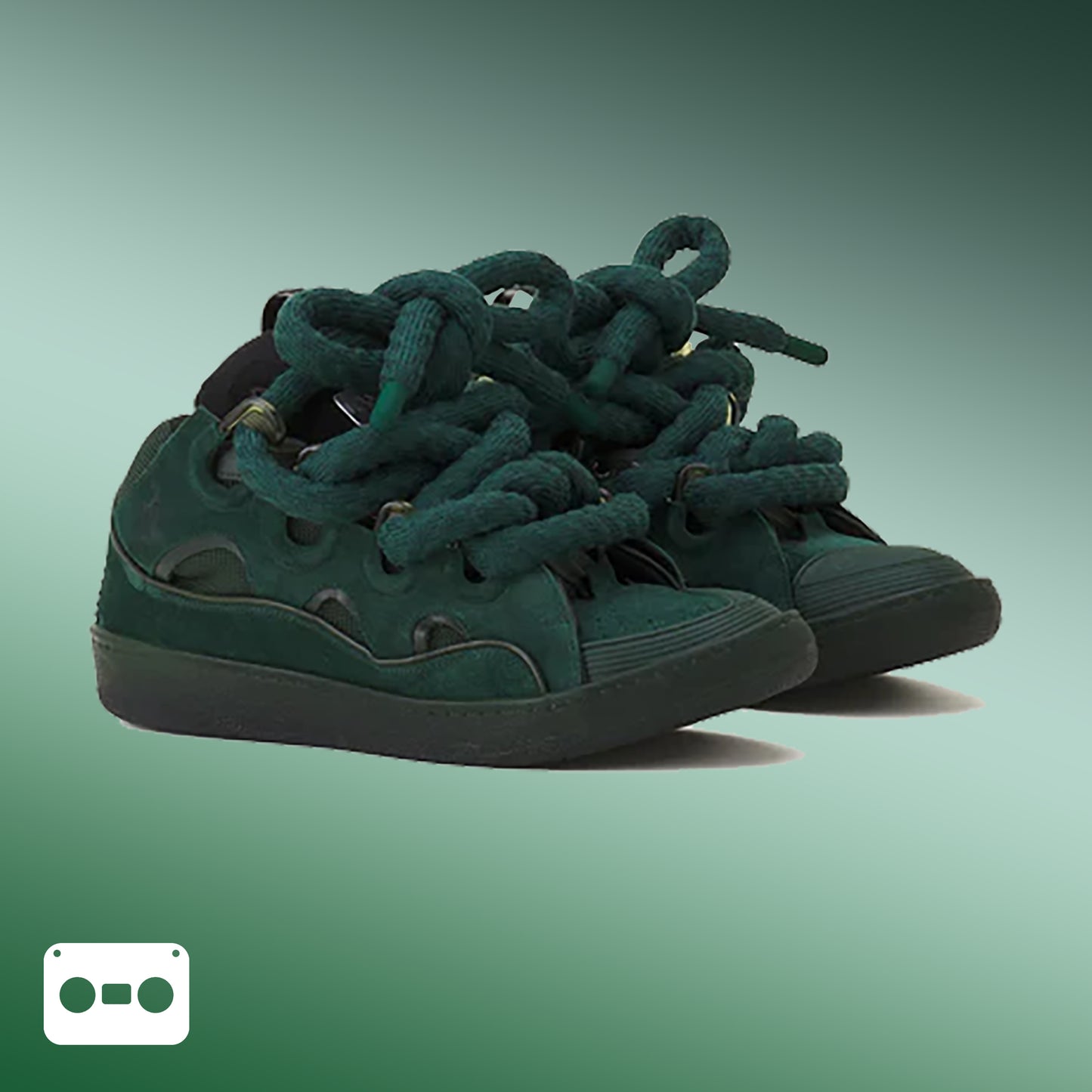 #Lanvin #Curb ##Sneakers #GreenBlack