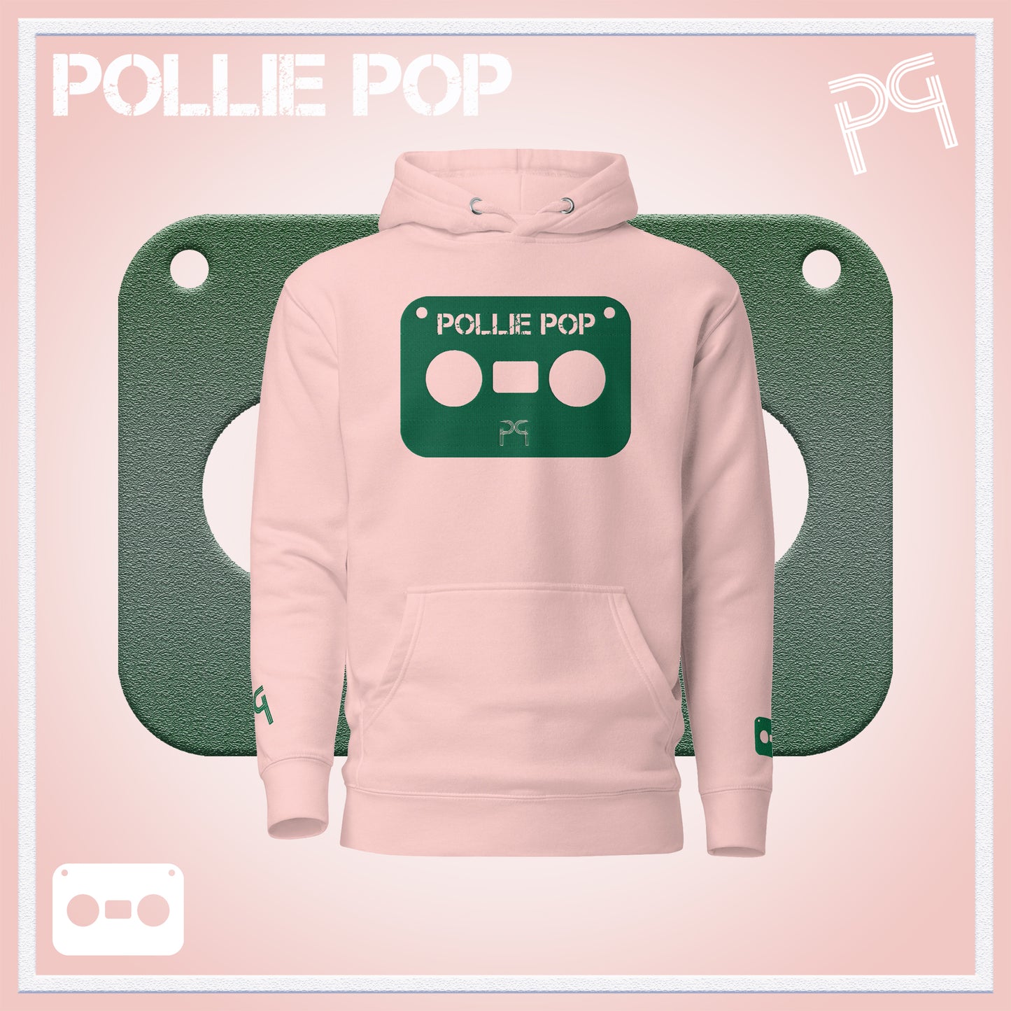Big Dark Green Tape Hoodie