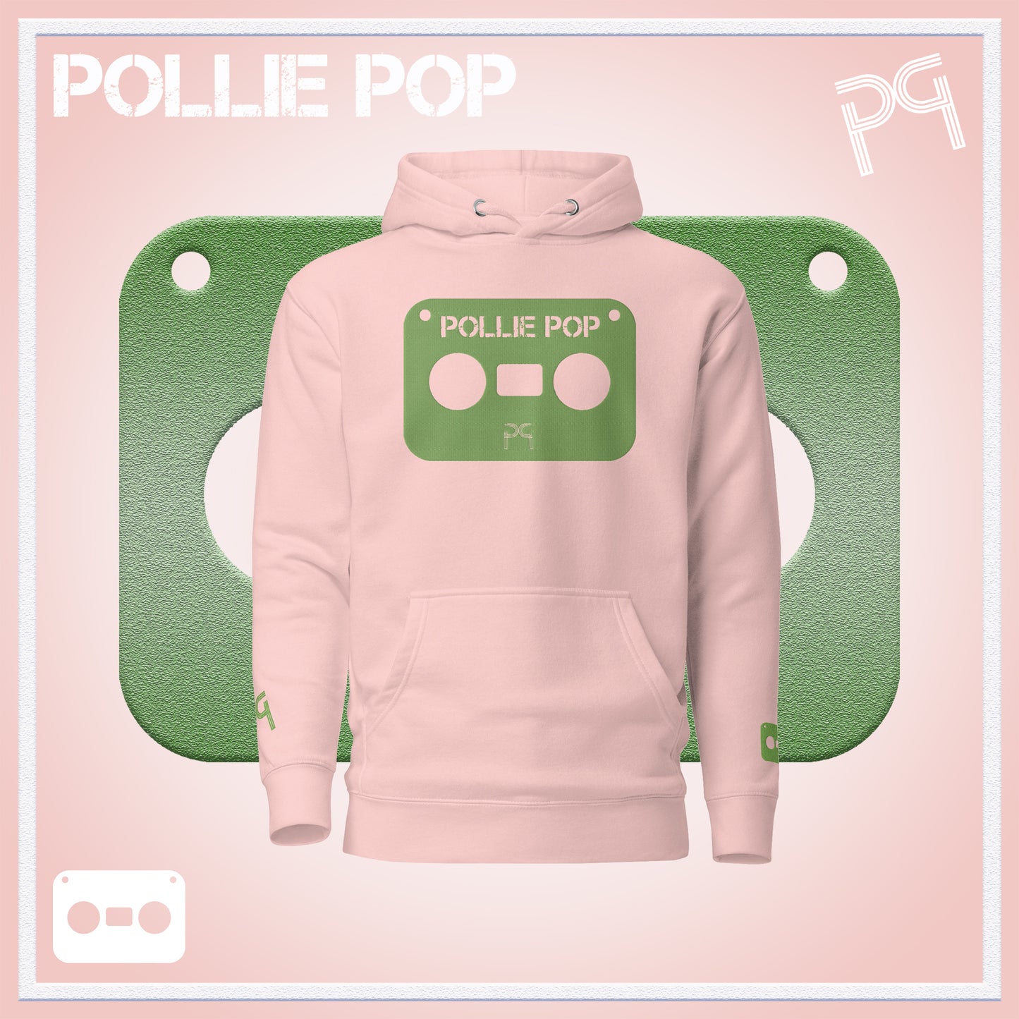 Big Light Green Tape Hoodie