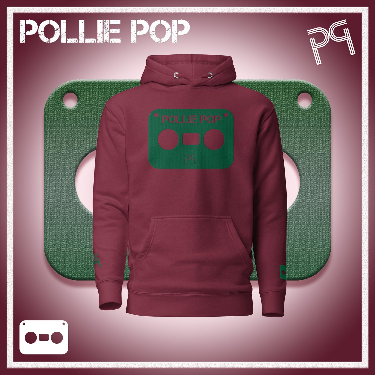 Big Dark Green Tape Hoodie