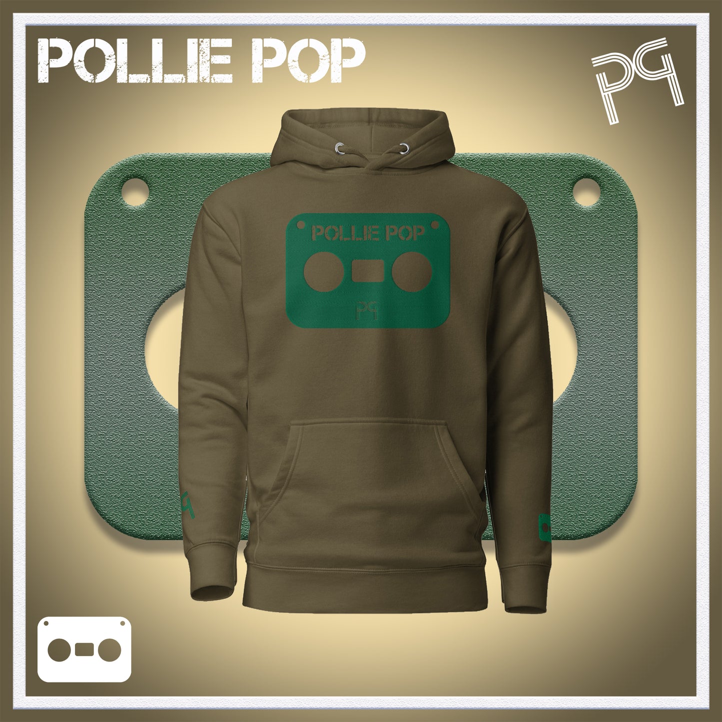 Big Dark Green Tape Hoodie