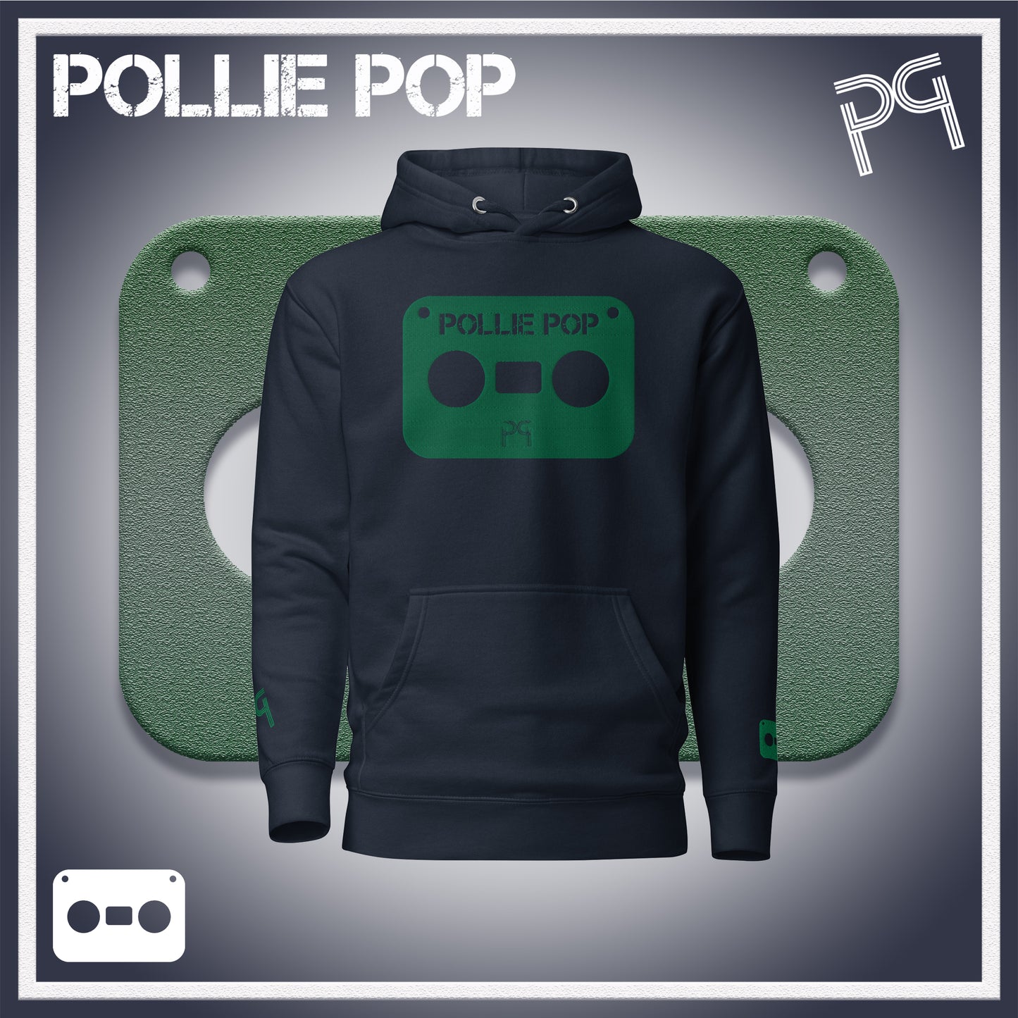 Big Dark Green Tape Hoodie