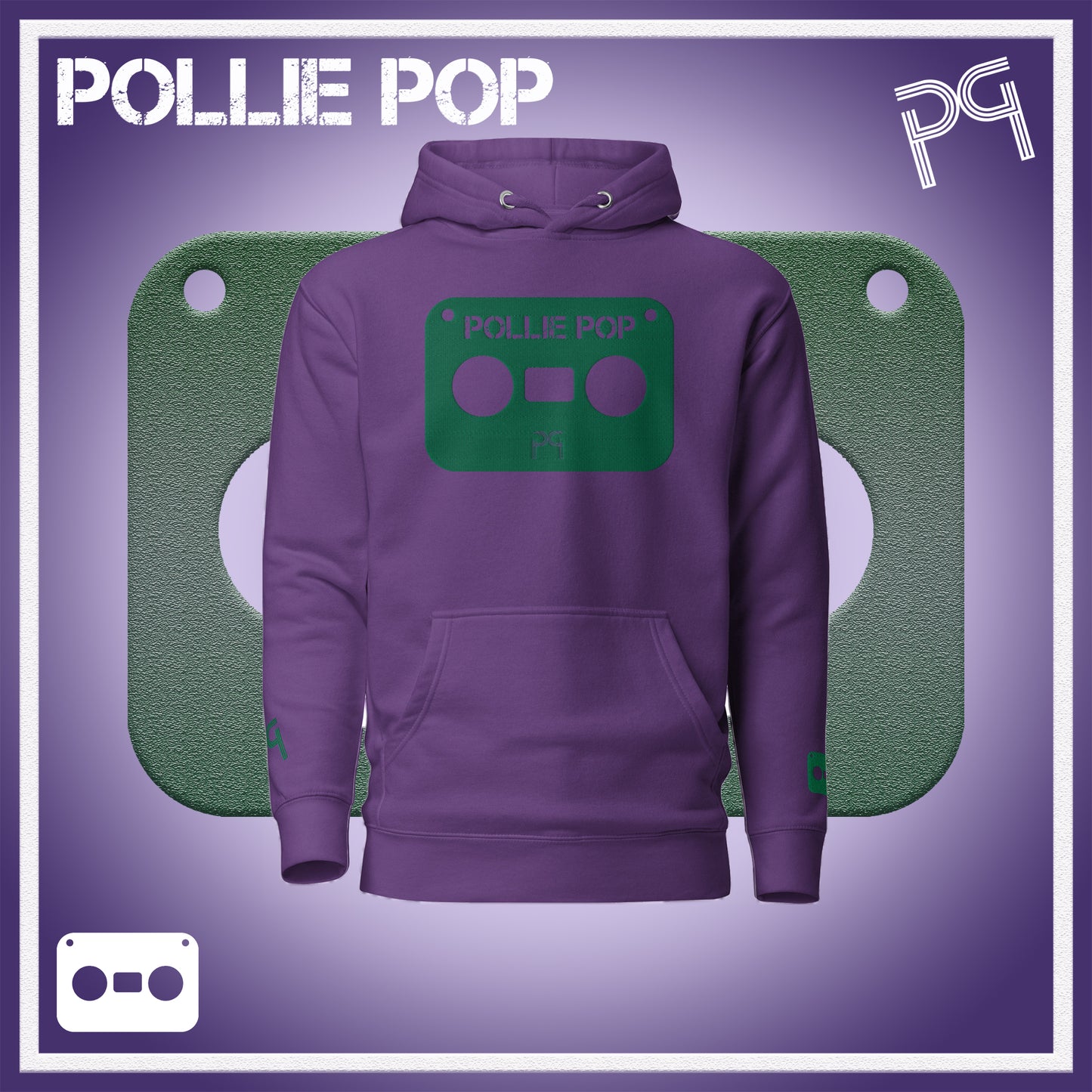Big Dark Green Tape Hoodie