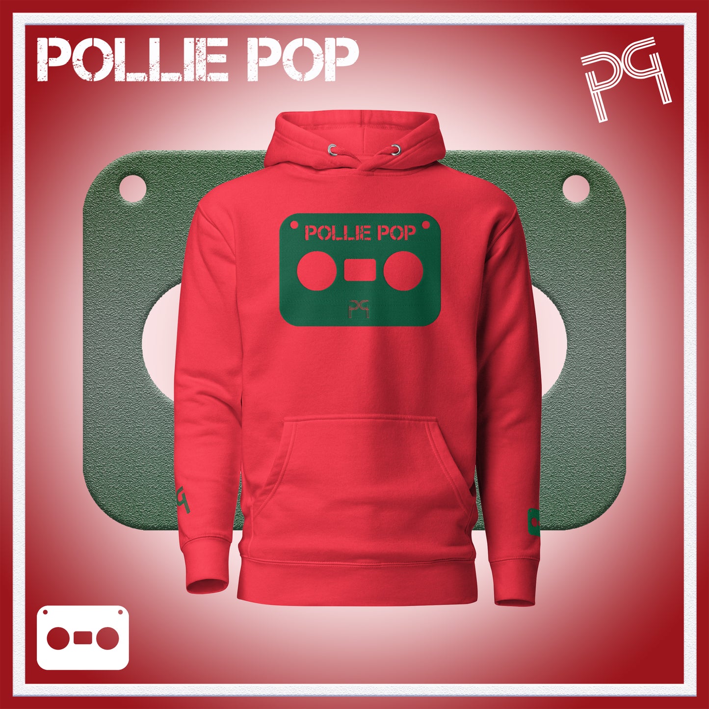 Big Dark Green Tape Hoodie